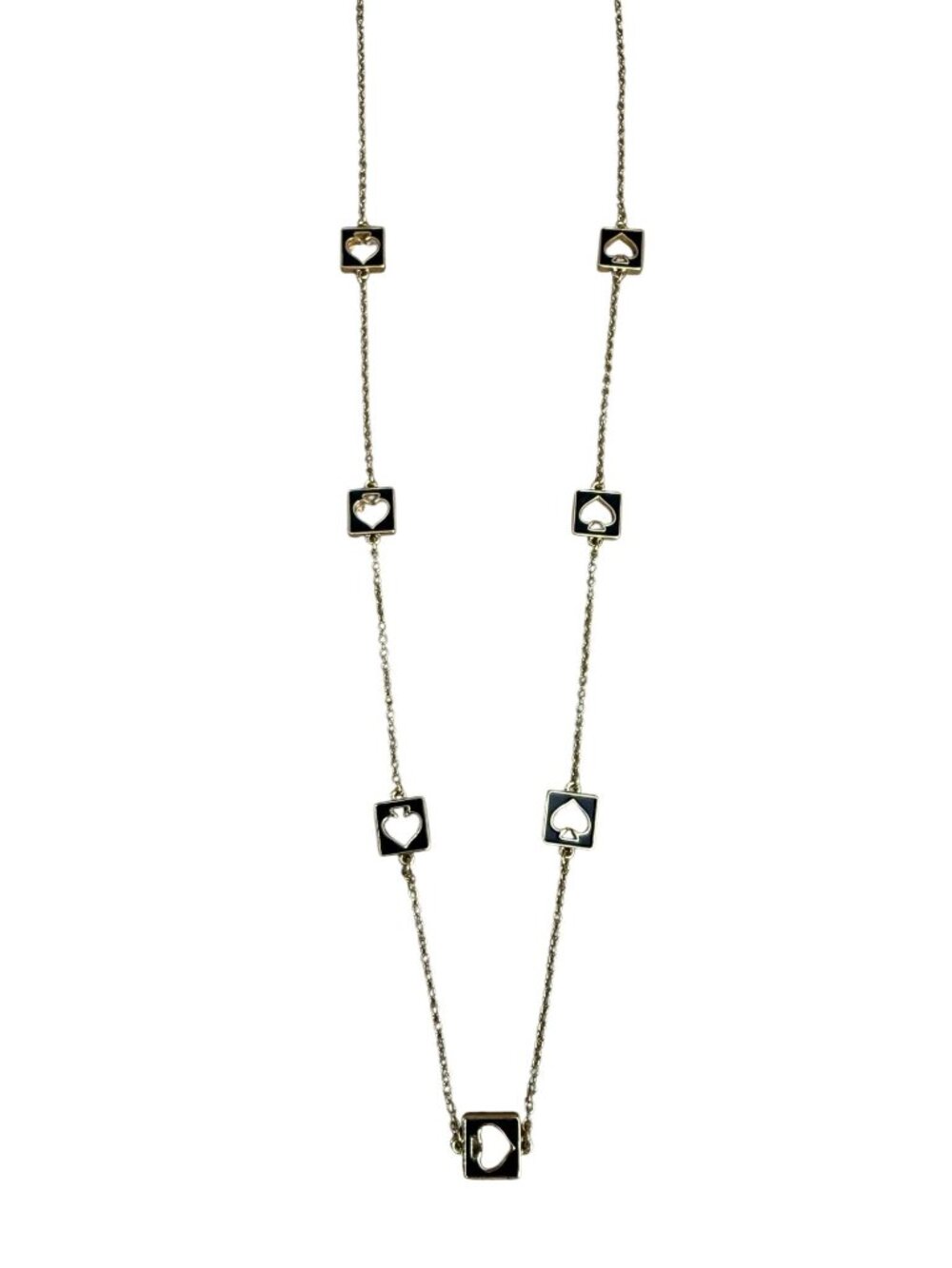 NWT Kate Spade Holepunch Spade Necklace Gold Black 32" Long - Picture 4 of 10